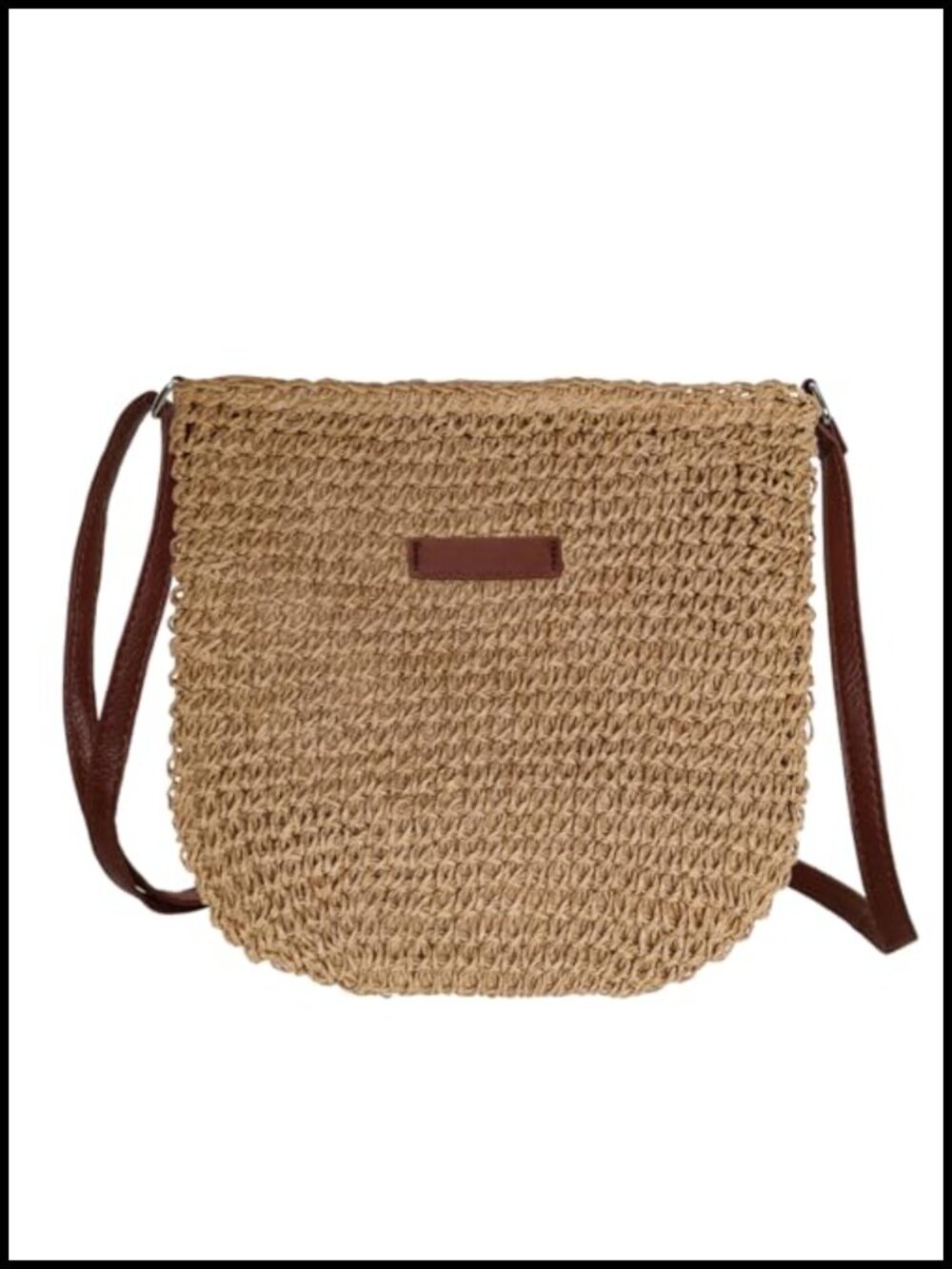 Handwoven Straw Crossbody Bag Women Summer Beach Boho Shoulder Purse with Strap